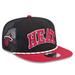 Men's New Era Black/Red Miami Heat Throwback Team Arch Golfer Snapback Hat