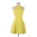 Elizabeth and James Casual Dress - A-Line: Yellow Solid Dresses - Women's Size 6