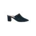 Taryn Rose Mule/Clog: Slip On Chunky Heel Casual Blue Solid Shoes - Women's Size 11 - Pointed Toe