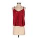 Hollister Sleeveless Blouse: Burgundy Print Tops - Women's Size Small