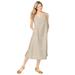 Plus Size Women's Linen Dress by Woman Within in Natural Khaki (Size 2X)