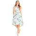 Plus Size Women's A-Line Linen Blend High-Low Dress by Catherines in Ivory Tropical (Size 2X)