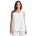 Plus Size Women's Sleeveless Linen Georgette Tiered Back Tunic by Jessica London in White (Size 28 W)