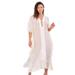 Plus Size Women's Ruffled Ankle-Length Lurex Cover-Up by Swim 365 in Cream Gold (Size 18/20)