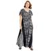 Plus Size Women's Flutter Sleeve Sweetheart Dress by June+Vie in Black Medallion Stripe (Size 10/12)