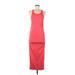 Michael Stars Casual Dress - Sheath Scoop Neck Sleeveless: Red Print Dresses - Women's Size Medium