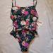 Jessica Simpson Swim | Jessica Simpson Nwt Blue With Multi- Color Floral, Size Small Bathing Suit | Color: Blue/Pink | Size: S