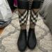 Burberry Shoes | Burberry Rainboots- Women's Clemence Signature Check Rain Boots | Color: Black/Tan | Size: 9
