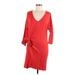 Tommy Bahama Casual Dress - Shift V Neck 3/4 sleeves: Red Print Dresses - Women's Size Medium