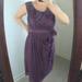 Anthropologie Dresses | Anthropologie Quillaree Purple Pleated Detail Belted Knee Length Dress Size 10 | Color: Purple | Size: 10