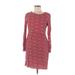 Boden Casual Dress - Sheath Scoop Neck 3/4 sleeves: Red Dresses - Women's Size 6