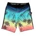 American Eagle Outfitters Swim | Ae Swim Surf Trunks Palm Trees Floral Board Shorts Mens Beach Sunset Size Small | Color: Blue/Yellow | Size: S