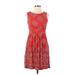 Joe Fresh Casual Dress - A-Line: Red Batik Dresses - Women's Size Medium