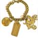 Coach Jewelry | Coach Bracelet Gold Tone Metal Horse & Carriage Key Chain Charms Fob | Color: Gold | Size: Os