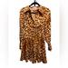 Kate Spade Dresses | Kate Spade Panthera Hemdblusenkleid Mini Dress Size 00 | Color: Brown/Tan | Size: 00