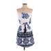 Xhilaration Casual Dress - Mini Strapless Sleeveless: Blue Dresses - Women's Size X-Small
