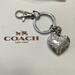 Coach Bags | Coach Heart Frame Locket C Logo Design Keychain Silver Hardware Clip On Bag | Color: Silver | Size: Os