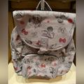 Disney Accessories | Disney Minnie Mouse Gray Aop Lightweight Backpack Sketches Red Bows Polk Dots | Color: Red/White | Size: Osg