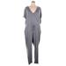 Torrid Jumpsuit V Neck Short sleeves: Gray Print Jumpsuits - Women's Size 4X Plus