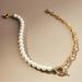 Anthropologie Jewelry | Anthropologie Mixed Pearl Chain Necklace | Color: Gold/White | Size: Os