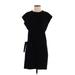 Rag & Bone Casual Dress - Sheath High Neck Short sleeves: Black Print Dresses - Women's Size Small