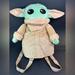 Disney Accessories | Mandalorian The Child Baby Yoda Grogu Plush Mini Backpack Adjustable Straps 14" | Color: Green/Tan | Size: Osbb