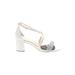 Nina Heels: Silver Shoes - Women's Size 8 1/2 - Open Toe