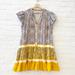 Anthropologie Dresses | Anthropologie || Forever That Girl Tiered Mini Dress Ruffle Yellow Purple Large | Color: Purple/Yellow | Size: L