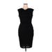 David Meister Casual Dress - Party High Neck Sleeveless: Black Print Dresses - Women's Size 14