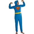 DC Comics Mens' Superman Superhero Character Hooded Union Suit Footless Pajamas Costume (Superman, S/M)