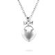 Mesnt White Gold Necklace, Womens 18K White Gold Bowknot and Heart Lock Pendant with Diamond