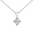 Mesnt Pendant Necklace For Women, 18K Yellow Gold Flower Shape Pendant with Oval Moissanite Necklace