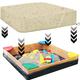 Sandpit Cover Waterproof Dustproof UV Protection Square Pool Cover with Drawstring Sandbox Cover Avoid The Sand And Toys Contamination,200×200cm,Beige