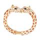 Kenneth Jay Lane Tan/White Giraffe Enamel Bypass Bangle Bracelet