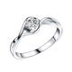 Solitaire Engagement Rings for Women, Solitary Engagement Ring 18K White Gold Flower 1 0.3CT VVS D-E Round Lab Diamond Size U 1/2 Valentines Day