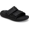 Badepantolette CROCS "Yukon Vista 2", Herren, Gr. 48, schwarz, Lederimitat, sportlich, Schuhe Pantolette, Sommerschuh, Poolslides, Schlappen, mit Klettverschluss