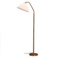 MYBA Floor Lamp Floor Lamp Retro Brass Floor Light Fabric Lamp Shade Standing Lamp Living Room Bedroom Bedside Floor Lamps Standing Reading Lamp (Color : Gold, Size : Remote control switch)