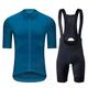 QSCTYG Cycling Jersey Set classic MTB Cycling Bib Shorts Kit Reflective Custom Bike Clothes Bicycle Clothing (Color : Blue, Size : Asia-L)