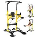 Power Tower Dip Bar Station, Pull Up Bar Stand with Backrest, Adjustable Height Dip Station Pull Up Bar for Home Gym, Multifunctional