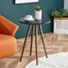 Modern Minimalism Faux Marble End&Side Table,Small Accent Coffee Table ,Round Nightstand ,MDF Tabletop, Metal Legs