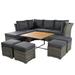 9-Pieces Patio Furniture Set Outdoor Sectional Sofa Conversation Set All Weather Rattan Couch Dining Table & Chair with Ottoman