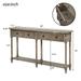 Console Table Sofa Table Easy Assembly with Two Storage Drawers and Bottom Shelf for Living Room, Entryway