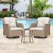 Outdoor Furniture Sets-3 Pieces Patio Swivel&Rocking Chairs with Side Table