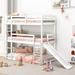 Twin over Twin over Twin Adjustable Triple Bunk Bed with Ladder and Slide, White