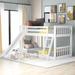Twin over Twin Bunk Bed with Convertible Slide and Ladder for Kids, Boys and Girls