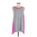 DKNY Sleeveless T-Shirt: Gray Tops - Women's Size Medium