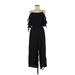 Club Monaco Jumpsuit Cold Shoulder Sleeveless: Black Print Jumpsuits - Women's Size 4