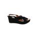 J.Crew Factory Store Wedges: Black Print Shoes - Women's Size 6 1/2 - Open Toe