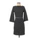 Old Navy Casual Dress - Shift: Black Stripes Dresses - Women's Size Small