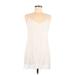 Casual Dress - Shift V-Neck Sleeveless: Ivory Solid Dresses - Women's Size Medium